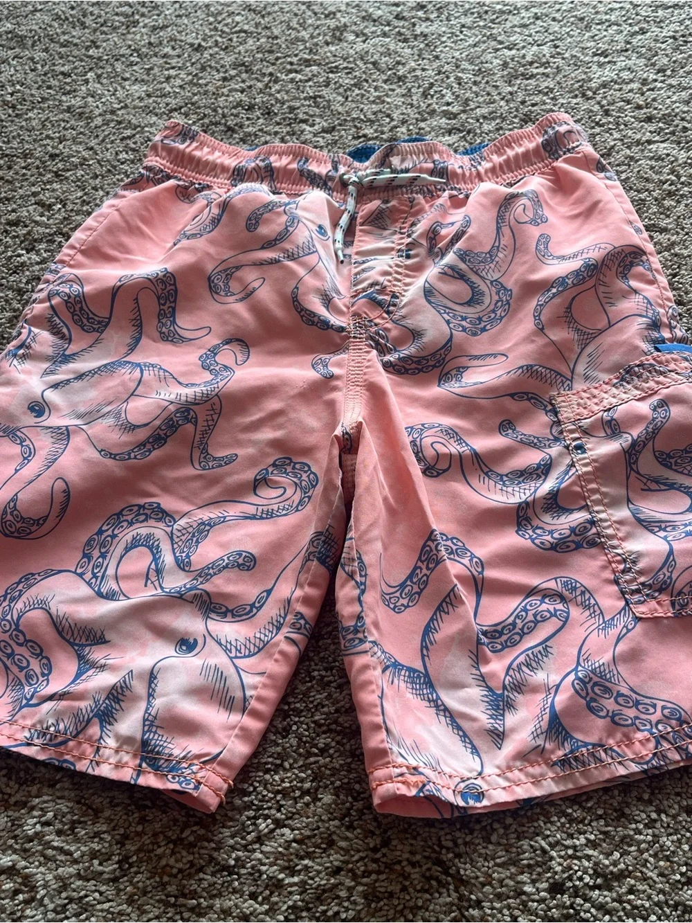 Osh Gosh Boys' Colorful Stripe and Coral Octopus Swim Shorts Set